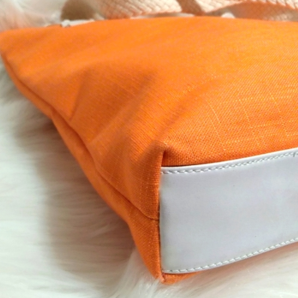(#31) SALE! NWT Axcess Liz Claiborne Venice Beach Tangerine Linen Blend Bag - Picture 9 of 16